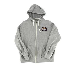 Harley Davidson Vintage Embroidered Patches Gray Sweatshirt Hoodie Mens XL